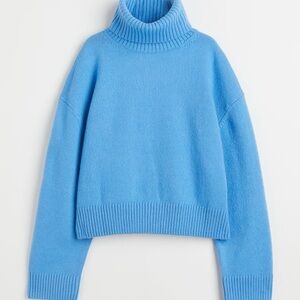 Women's Blue Turtleneck Sweater